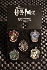 Set Of Five Harry Potter/ Hogwarts House Pin Badges, New & Unworn