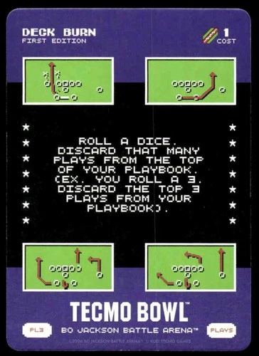 2026 Bo Jackson Battle Arena TECMO BOWL BOBA PL-3 PL3 Deck Burn SSP