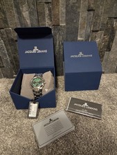 JACQUES LEMANS Men’s Steel Green Dial Chronograph Watch - NEW RRP £165