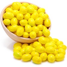 100 Pcs Mini Artificial Lemon Fake Fruit Faux Artificial Simulation Lemon Sum...