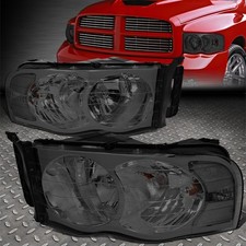 For 02-05 Dodge Ram 1500 2500 3500 Smoked Lens Clear Corner Headlight Lamps
