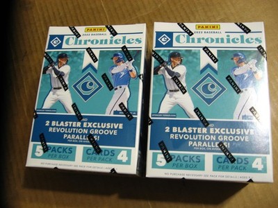TWO 2022 Panini Chronicles Baseball Blaster Box 5 Packs Rookies Parallels Optic