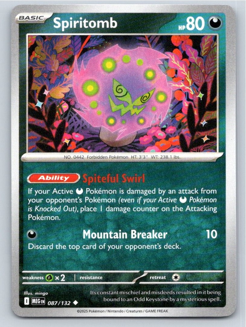 2025 POKEMON SPIRITOMB MEGA EVOLUTION 087/132 UC NM A84462 FREE S&H