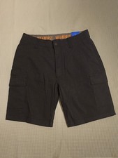 WearFirst Men  s BLACK Classic Fit Stretch Waist Cargo Shorts NWT Choose Size