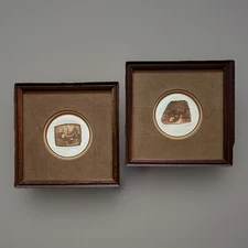 Vintage Roy Purcell Etchings “Tub I & Tub II” Signed Numbered Framed