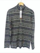 Men's SMARTWOOL Classic Thermal Merino Base Layer 1/4 Zip Top Winter Moss Large