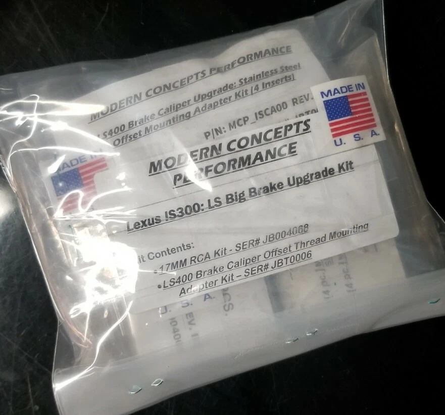 ATUALIZAÇÃO DE FREIO LEXUS IS300: ADAPTADORES DE PINÇA SS LS400 + KIT RCA 17MM - CONSTRUÍDO NOS EUA! - Imagem 2 de 4