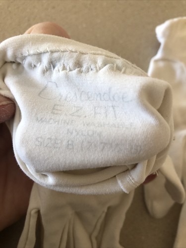 Vintage 1950's White Nylon Dress Gloves by Crescendoe Size B 7-7 1/2 - Picture 4 of 9