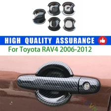 For Toyota RAV4 2006-2012 Carbon Fiber Exterior Side Door Bowl Frame Cover Trim