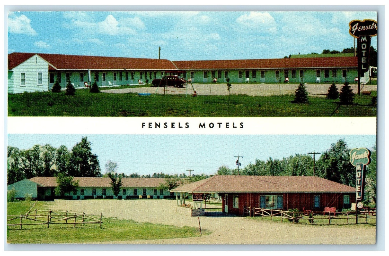 c1960's Fensels Motels Exterior Scene Freeman South Dakota SD Unposted