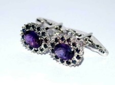 Natürlich Amethyst & Heizbar Blau Saphir Mit 925 Sterling Silber 1709