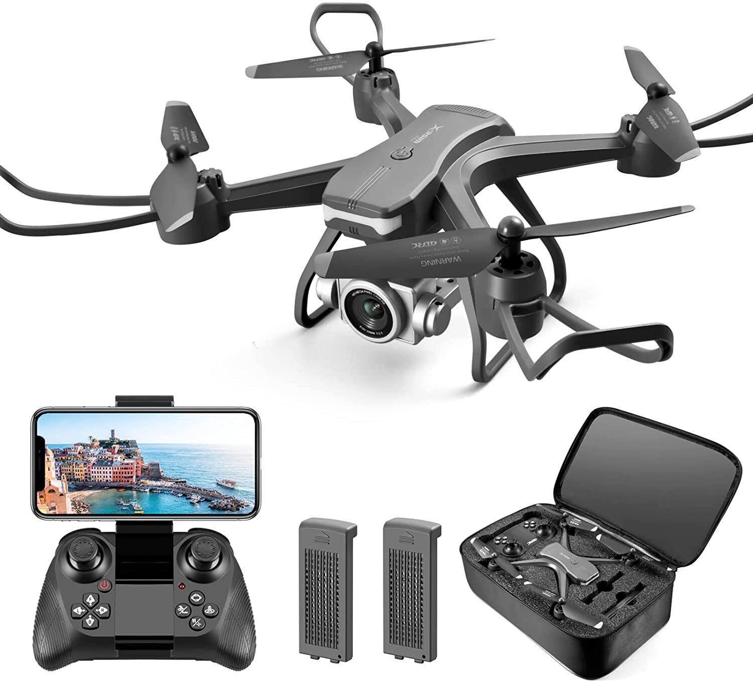 4DRC 4K HD Pro Drone Dual Camera WIFI FPV Faltbarer Akku Selfie RC Quadrocopter