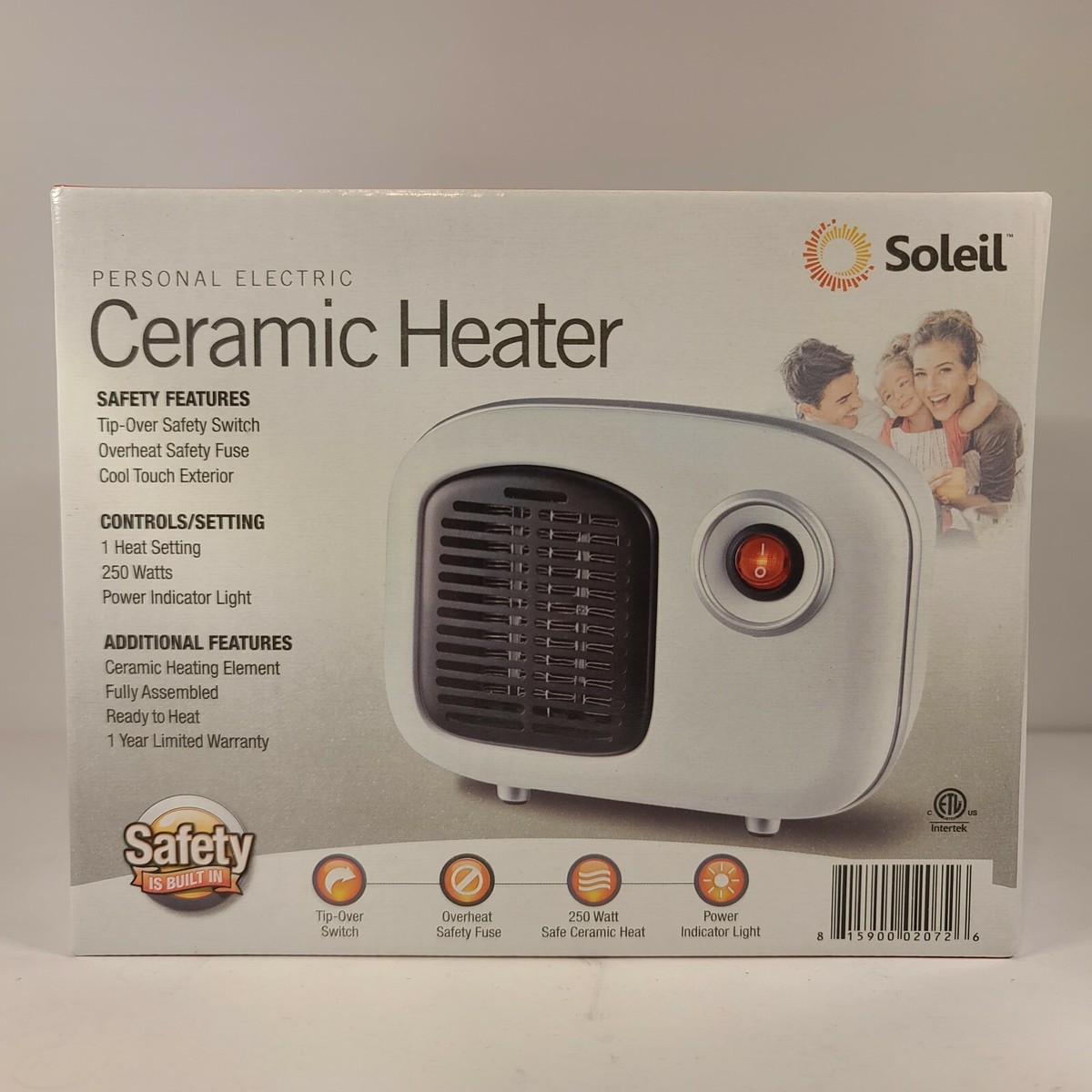 Solar Heater Soleil Personal Electric Ceramic Heater 250 Watt