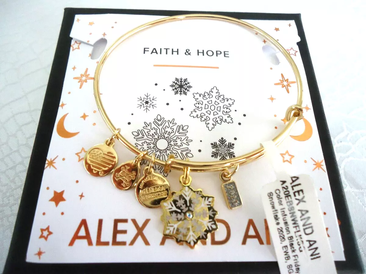 Alex and Ani BLACK FRIDAY SNOWFLAKE 2020 Shiny Gold Bangle New W