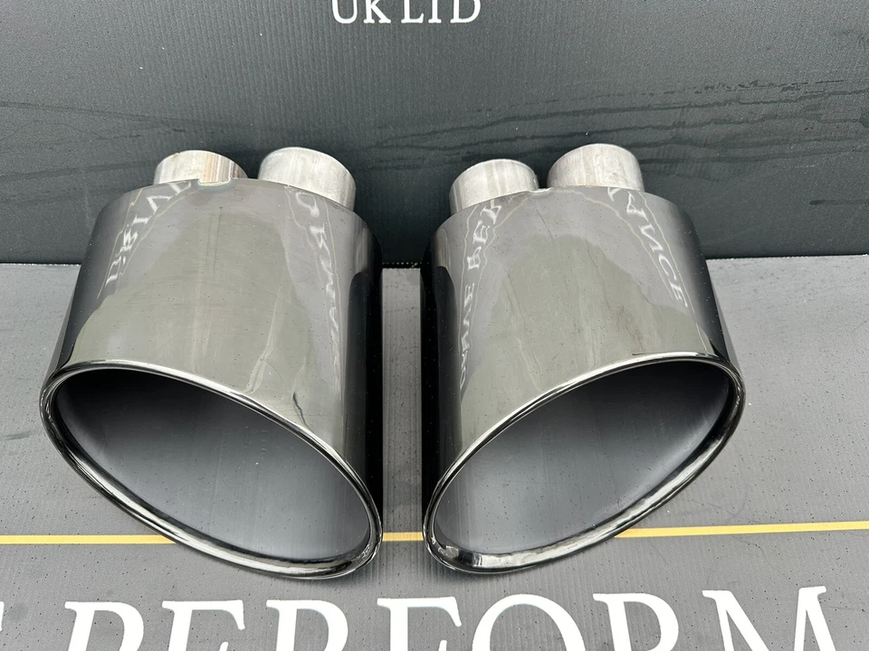 Audi S3 8V Black Chrome Exhaust Tip Conversion RS3 Style 2013-20 Stainless Steel - Image 4 of 4