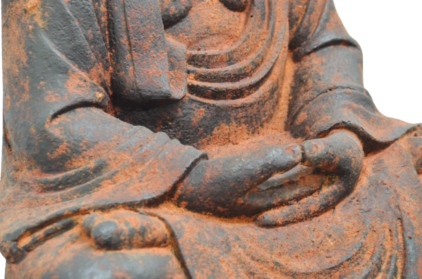 Statua Scultura Religiosa BUDDHA Seduto 70 cm Rosso Buddhismo Buddah Budda, fotografia 6 di 7