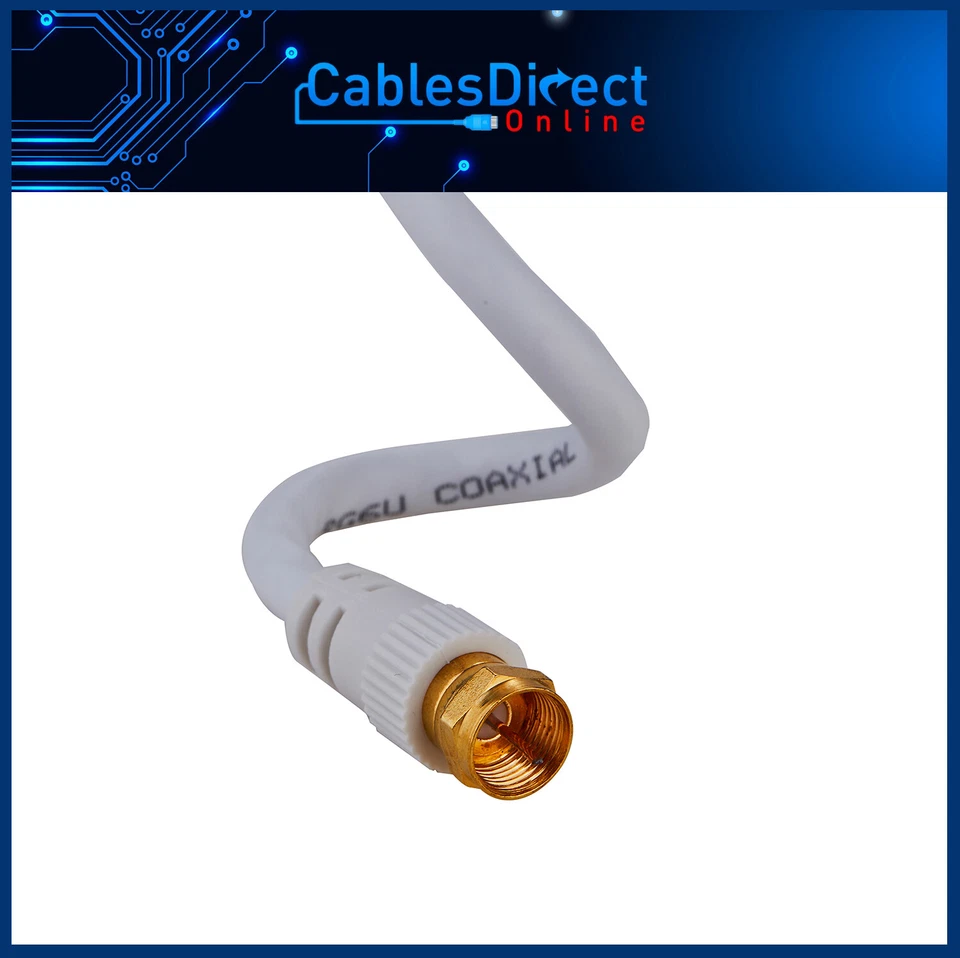 RG6 Cable Dual Shield White Coax F Extension Wire Satellite TV Antenna Lot - Image 2 of 4