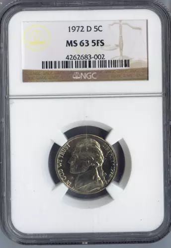 1972-D Jefferson Nickel NGC MS63 FS Auction