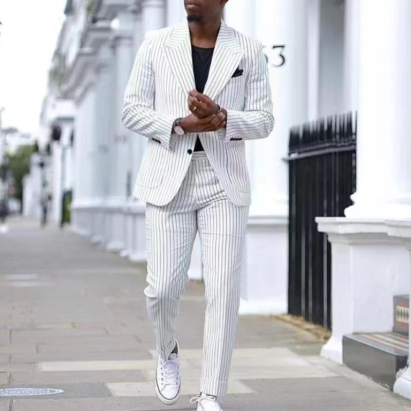 Mens 2 Piece Suit Smart Casual Classic Business Tailored Fit Office Formal Prom Mens 2 Piece Suit Smart Casual Classic Business Tailored Fit Office Formal Prom
