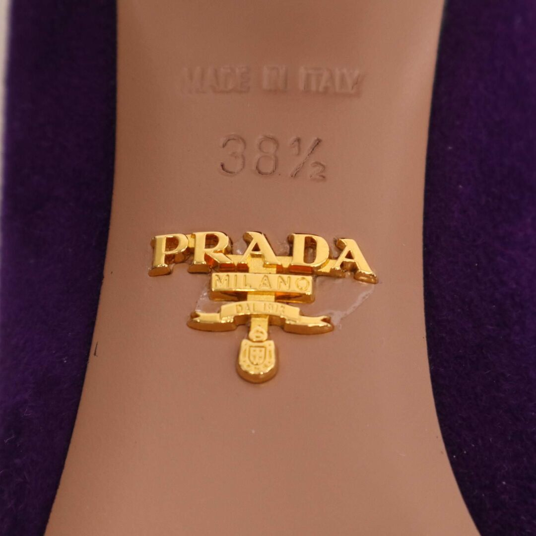 PRADA Pumps Heel Beaded Suede Purple EU38.5 US8.5 Japan F/S USED thumbnail 23