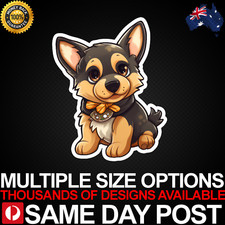 CUTE GERMAN SHEPHERD SCARF Vinyl Car Sticker Decal Cheap Laptop Animal Dog Wild