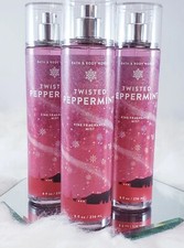 Bath And Body Works Twisted Peppermint Fine Fragrance Mist 8oz LOT OF 3