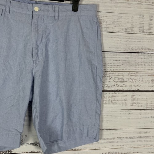 Polo Ralph Lauren Shorts Mens 35 x 9 Solid Blue Flat Front Chino Cotton Casual - Picture 2 of 9