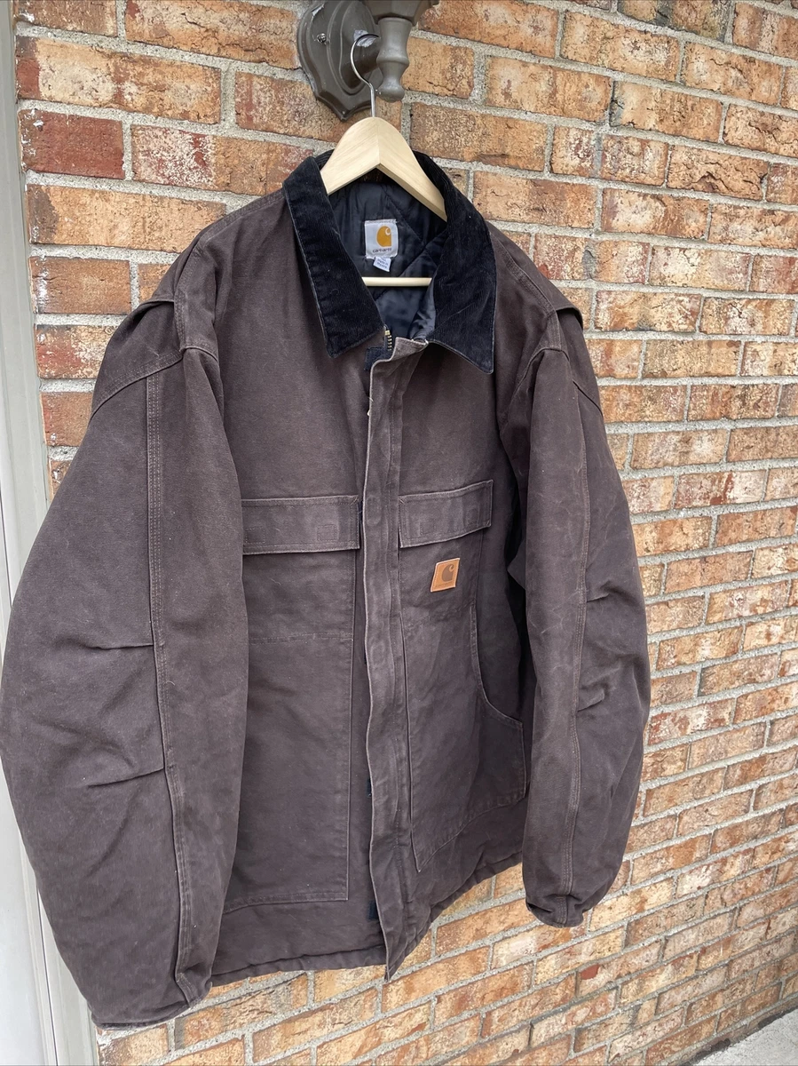 Carhartt Duck Jacket Coat Men Sz 3XL Tall Lined Quilted C26 DKB Corduroy  Collar | eBay