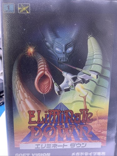 ELIMINATE DOWN for Mega Drive SEGA Soft Vision in Case with Manual