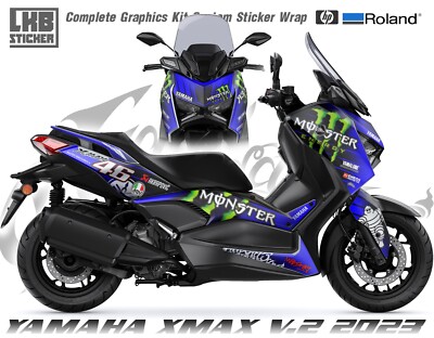 Graphics Decal Kit Wrap Compatible with YAMAHA X-MAX 2022 - 2023  V.2 MONSTER