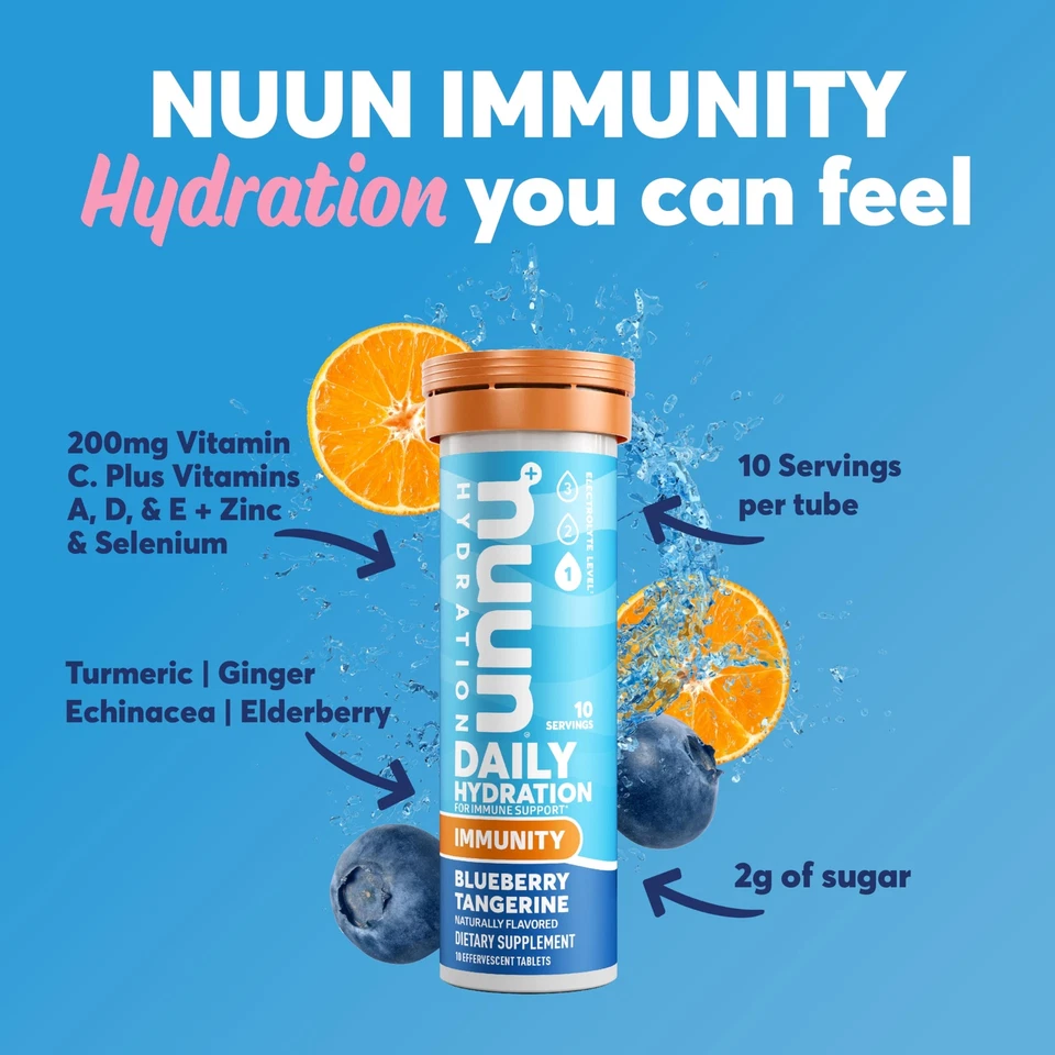 Таблетки электролитов Nuun Immunity с витамином D, C, E и имбирем, бузиной, ма... - Изображение 2 из 4