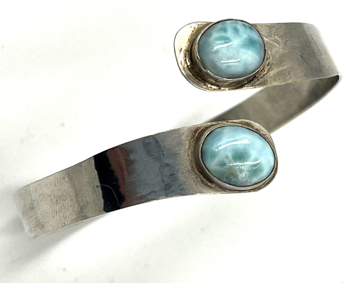 Vintage Solid Silver Bangle Bracelet  2 Large Lar… - image 4