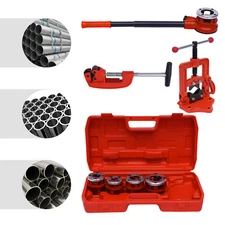 Pipe Threader Ratchet Typeand5 Dies Set Pipe Cutter Threading Tool 1/2" Up to 2"