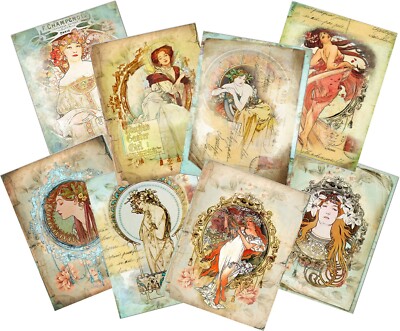 VINTAGE INSPIRED NOSTALGIC WOMEN BLANK NOTE CARDS GLOSSY | eBay