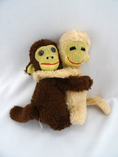 Vintage Avlon Hugging Monkeys Stuffed Plush Animals 8" Toy