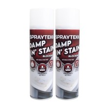 X2 SPRAYTEKK Damp & Stain Block 500ml Anti-Mould Water Damage Ceiling Spray