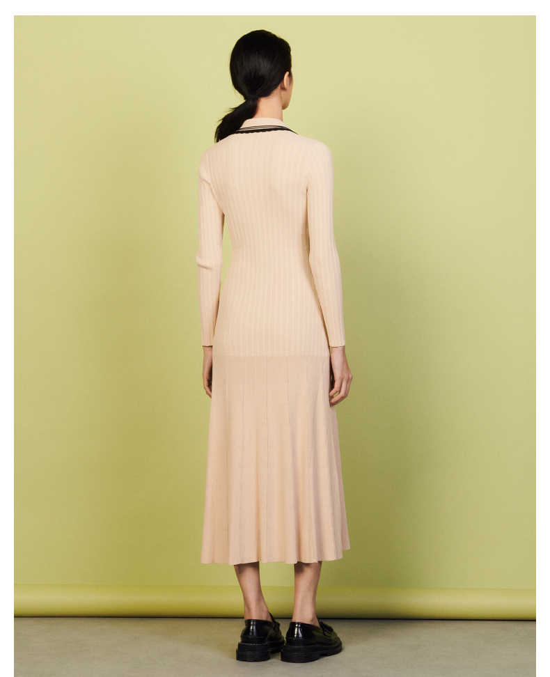 dress of korean style Korean Style] Long Sleeve Single Breasted Denim Dress w/ Belt  Ordicle