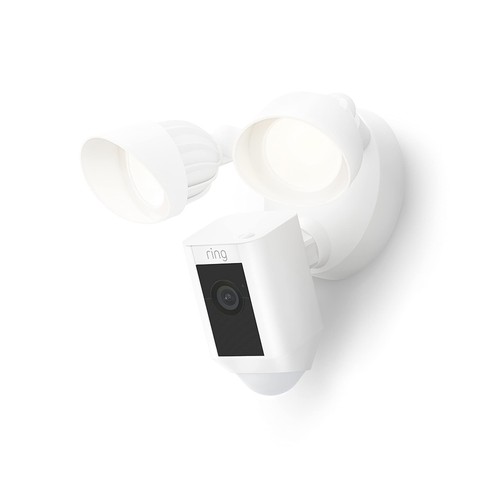 Ring Floodlight Cam Wired Plus | Video HD 1080p attivato dal movimento - Bianco (2021) - Foto 2 di 8