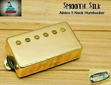 G.M. Smooth Silk Alnico II Neck Pickup Gold, Nickle Silver Base plates