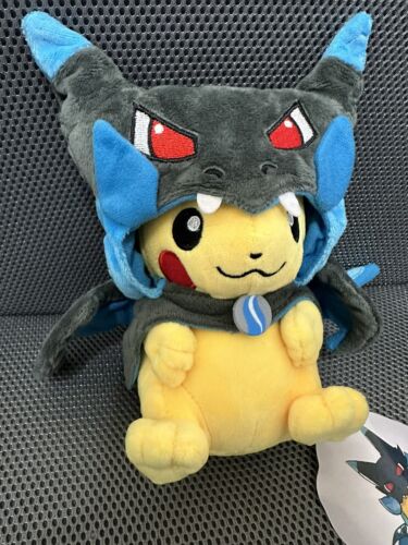 ✨NEW Pokemon - Cosplay Pikachu Plush Mega Charizard X 10 Inches Japan Soft✨ - Picture 2 of 11