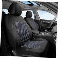 Seat Covers, Breathable Mesh  Leather Car Seat Protectors, Front Black-Mesh
