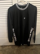 Image of Vans Off the Wall Black Long Sleeve Classic Fit Cotton T-Shirt Men's Sz Small