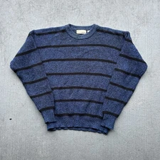 VTG 80s Blake & Manley Acrylic Blue Striped Men’s Sweater Size Large