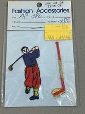 New VTG-Golf Man Embroidery Iron-on or Sewn Applique Patches-Fashion Accessories
