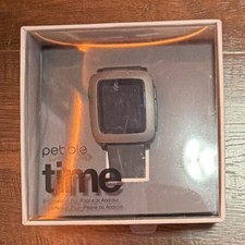 Pebble Time Smartwatch Gray Plastic Case Blac...