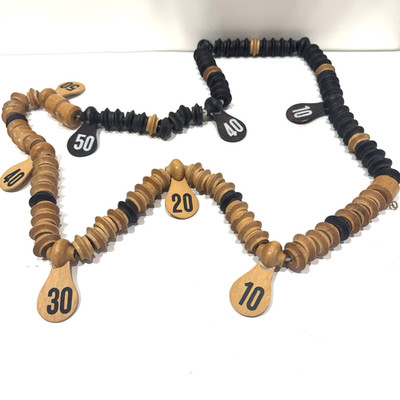 Vintage Hanging Wooden Pool Billiards Snooker Score Keeper Beads 67''