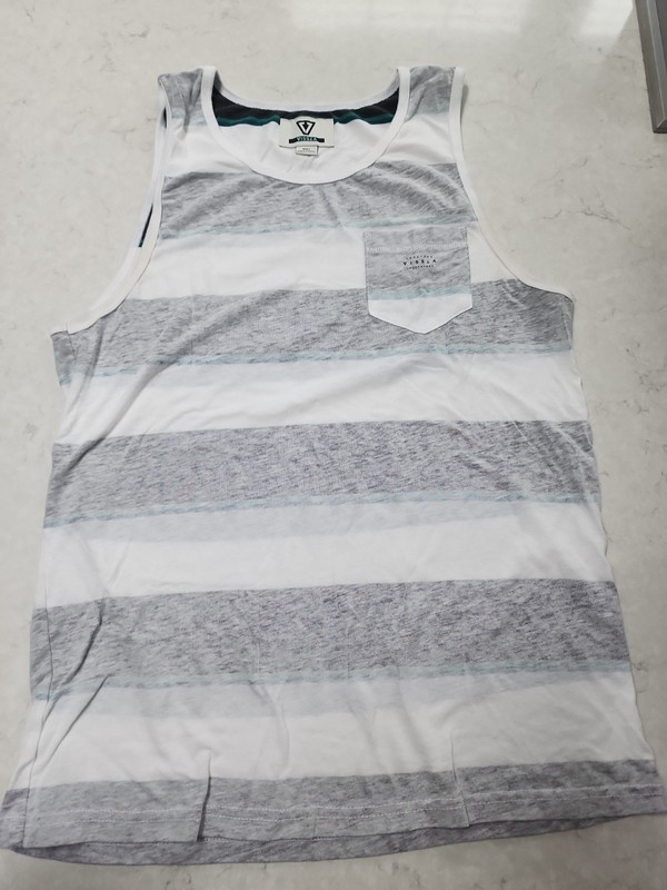 Vissla Men's Striped Pocket Tank Top Size S