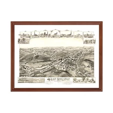Old Map of West Boylston, MA 1891 - Vintage West Boylston Ma