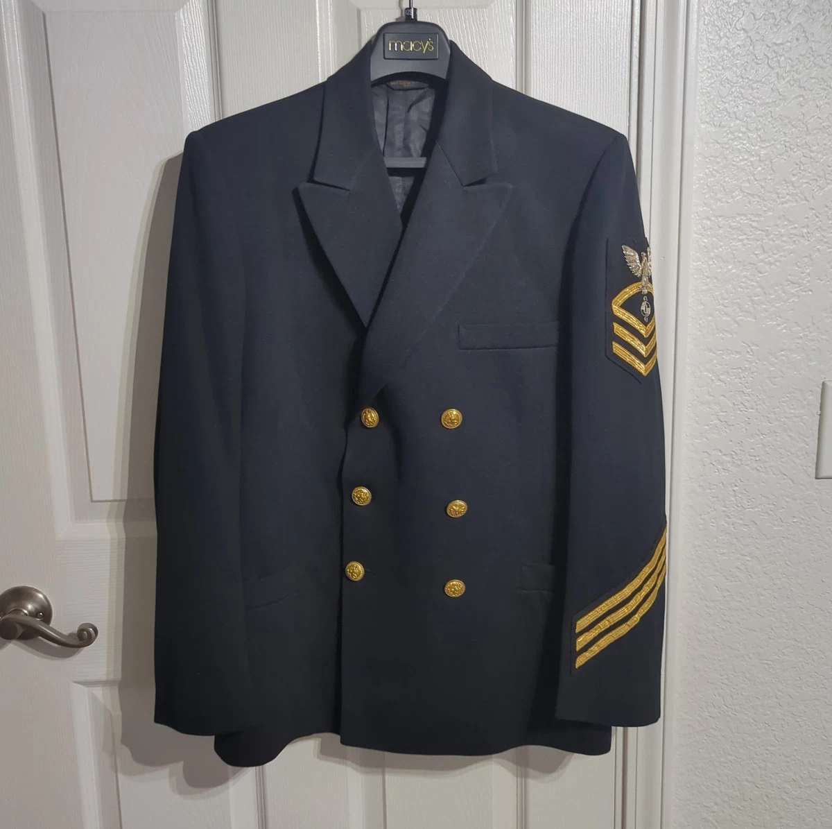 us navy dress blues for sale Marlow White Navy Blue Military Uniform for Men (Size 39S)