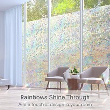 Window Privacy Film with Installation Tools, Static Window Clings Vinyl 3D De...